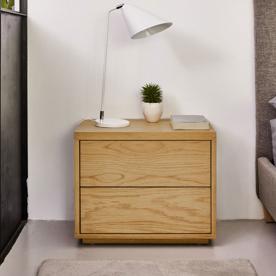 Kave Home Nachtkastje 'Abilen' Eiken, 53 x 44cm, kleur Naturel afbeelding 1