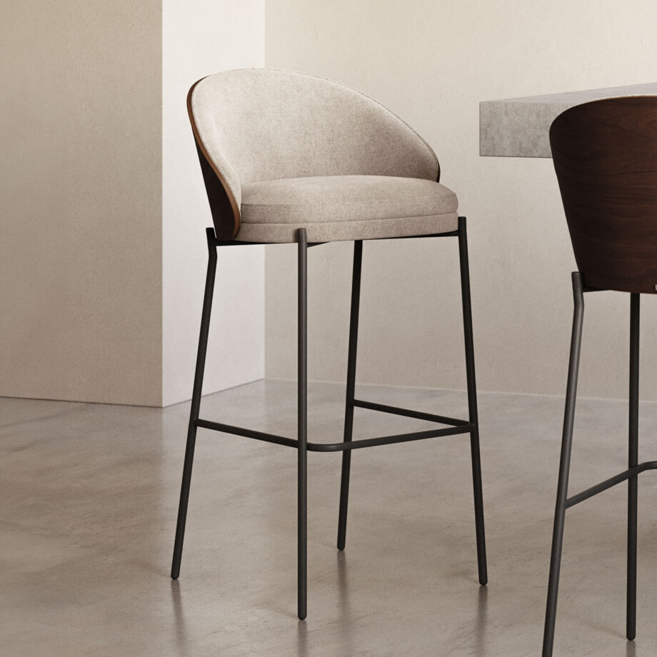 Kave Home Barkruk 'Eamy' Essenhout, kleur Lichtbruin (zithoogte 65cm) Kave Home Barkruk 'Eamy' Essenhout, kleur Lichtbruin (zithoogte 65cm) afbeelding 1