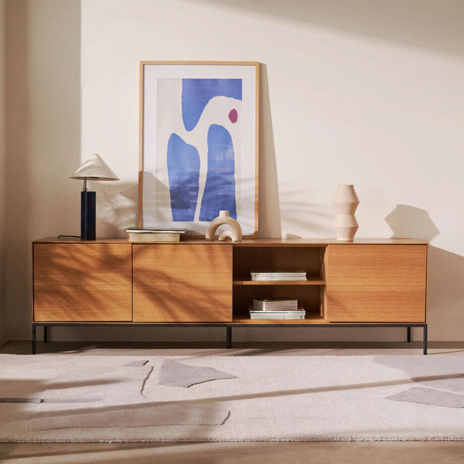 Kave Home TV-meubel 'Vedrana' Eiken, 195cm afbeelding 