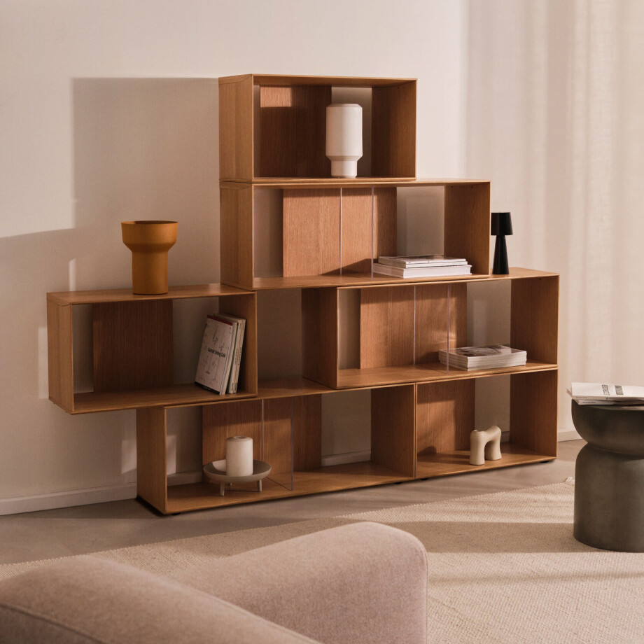 Kave Home Modulair Wandrek 'Litto' Eiken, 114 x 202 cm Kave Home Modulair Wandrek 'Litto' Eiken, 114 x 202 cm afbeelding 1