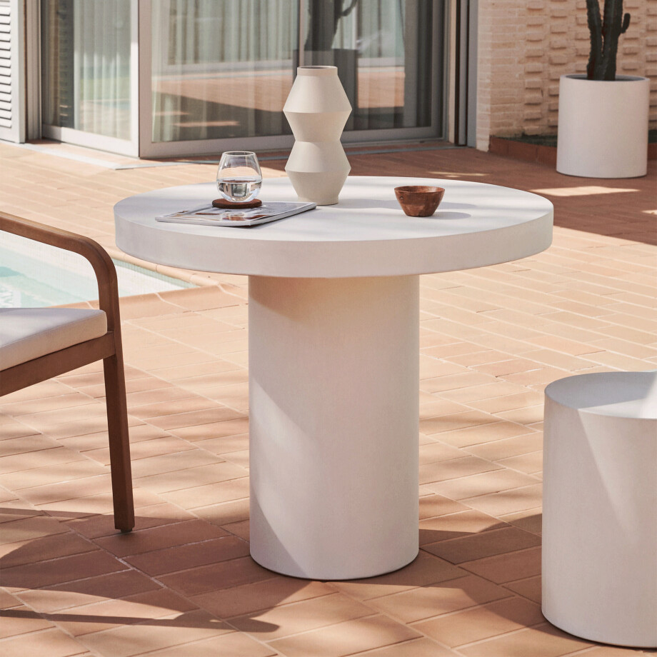Kave Home Ronde Bistrotafel 'Aiguablava' 90cm, kleur Wit Kave Home Ronde Bistrotafel 'Aiguablava' 90cm, kleur Wit afbeelding 1