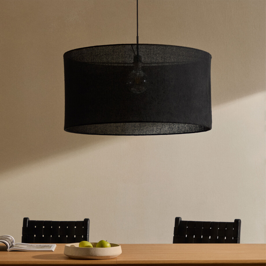 Kave Home Lampenkap 'Mariela' 80cm, kleur Zwart afbeelding 1