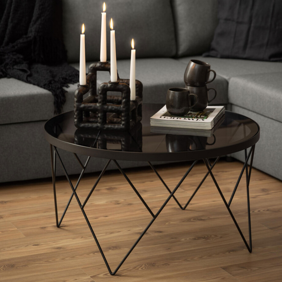 Bendt Ronde Salontafel 'Averill' Glas, 80cm afbeelding 1