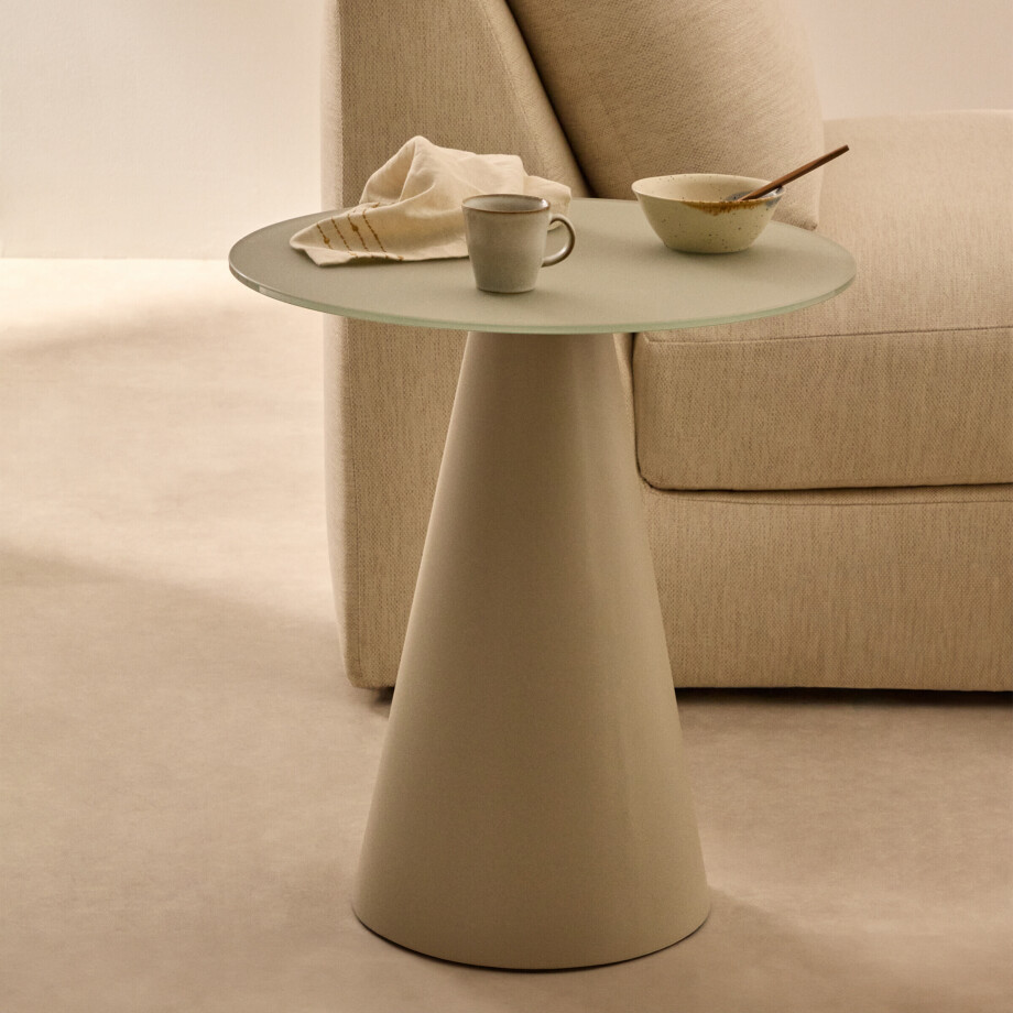 Kave Home Ronde Bijzettafel 'Wilshire' 50cm, kleur Grijs afbeelding 1