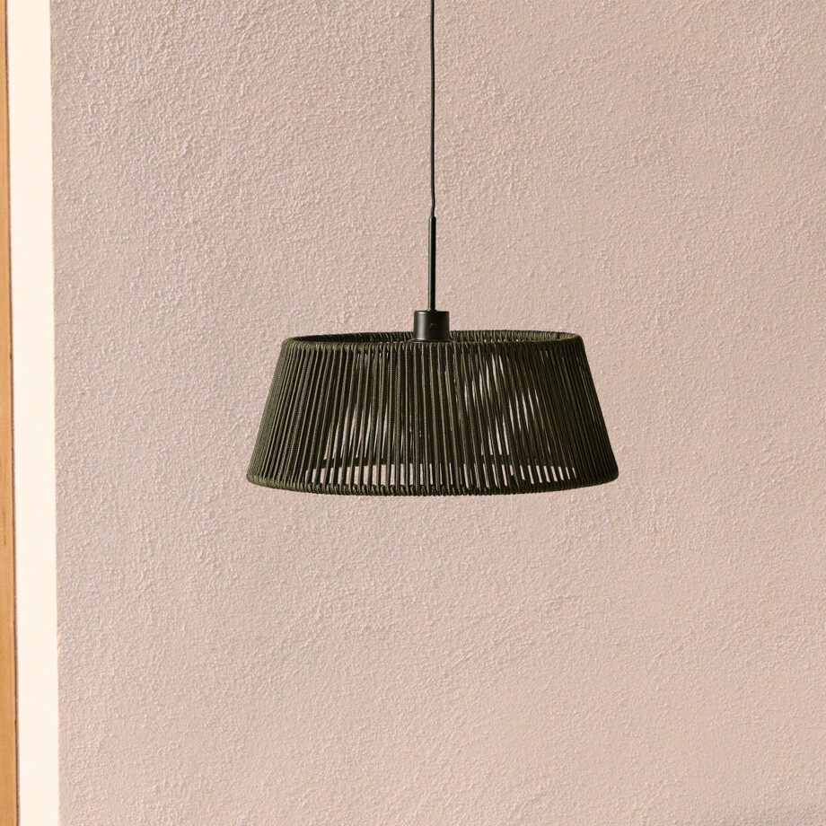 Kave Home Lampenkap 'Aldet' Geweven touw, 46cm, kleur Donkergroen afbeelding 1