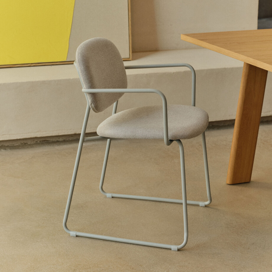 Kave Home Eetkamerstoel 'Meli' Chenille, kleur Beige afbeelding 1