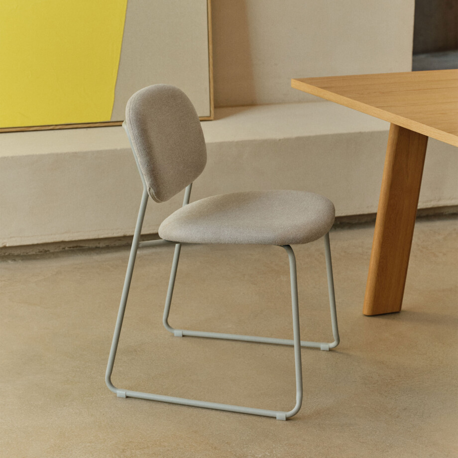 Kave Home Eetkamerstoel 'Meli' Chenille, kleur Beige afbeelding 1