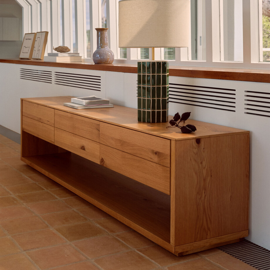 Kave Home TV-meubel 'Alguema' Eiken, 200cm afbeelding 