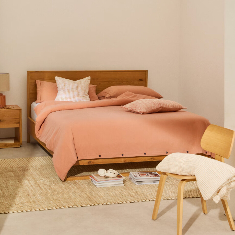 Kave Home Bed 'Alguema' Eiken, 180 x 200cm afbeelding 