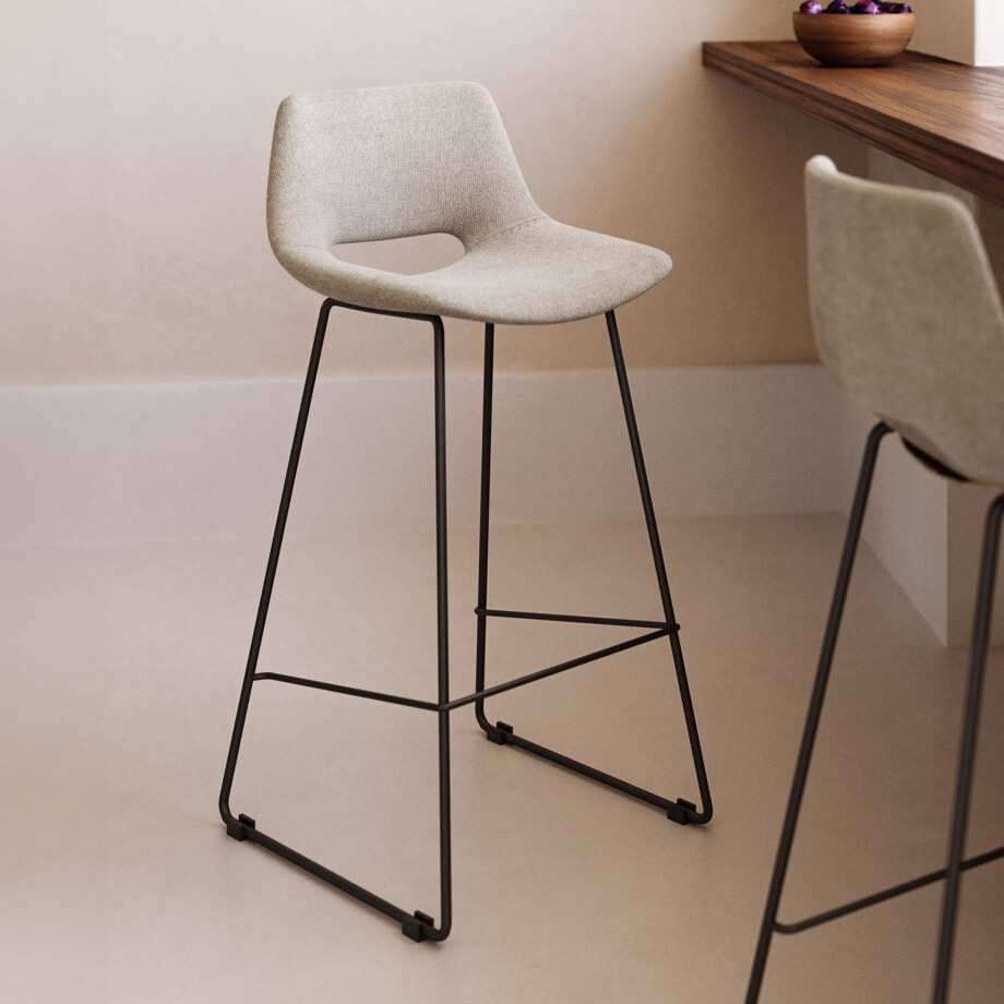 Kave Home Barkruk 'Zahara' kleur Beige (zithoogte 65cm) Kave Home Barkruk 'Zahara' kleur Beige (zithoogte 65cm) afbeelding 1