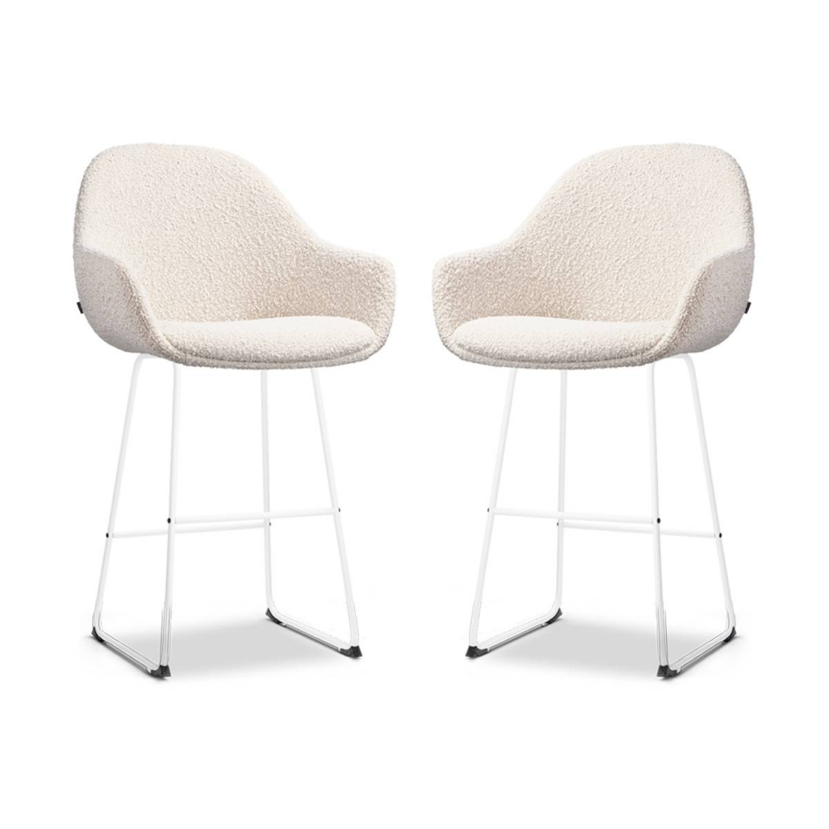 Set van 2 barstoelen Nino-Mae bouclé | Nolon Set van 2 barstoelen Nino-Mae bouclé | Nolon afbeelding 1