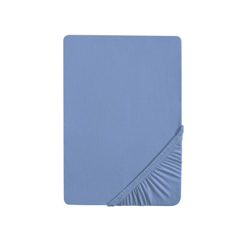 Biberna Jersey hoeslaken (Blauw, 90-100 x 200 cm) afbeelding 1