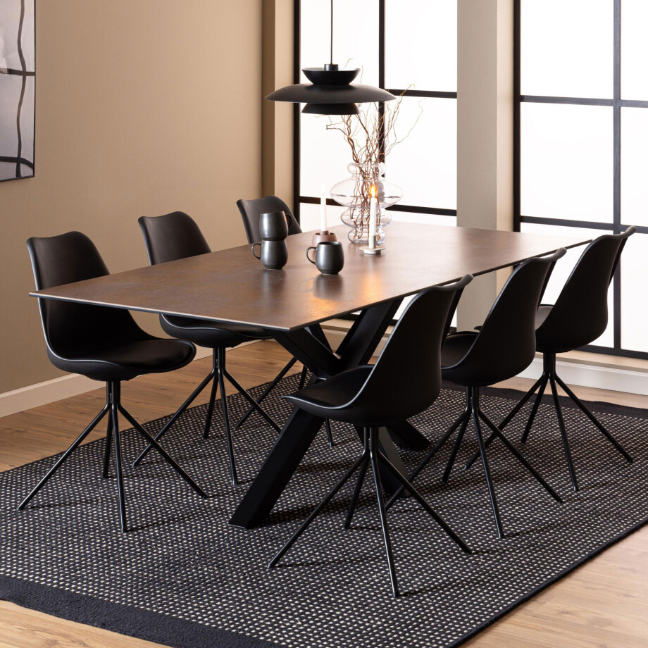 Bendt Eettafel 'Line' Keramiek, 200 x 100cm, kleur Bruin Bendt Eettafel 'Line' Keramiek, 200 x 100cm, kleur Bruin afbeelding 1