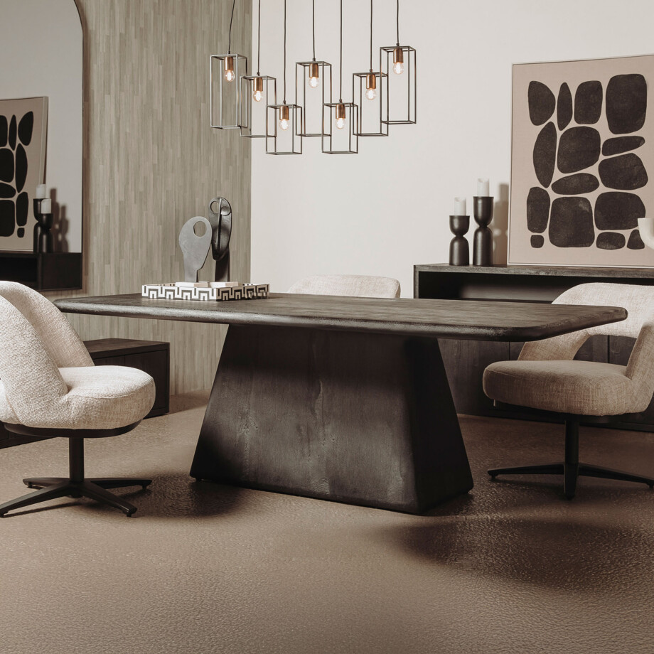 Tower Living Eettafel 'Asti' Mangohout, 180 x 100cm, kleur Zwart afbeelding 1