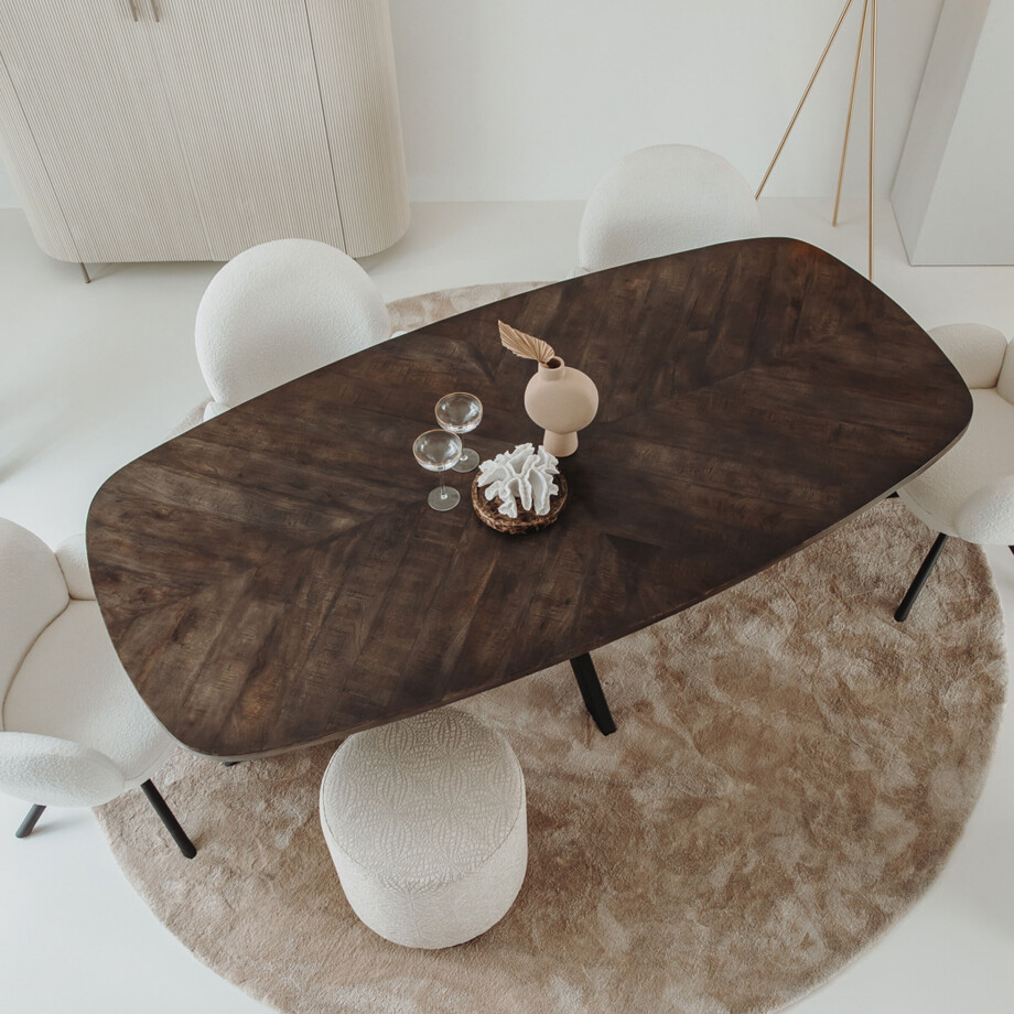 Tower Living Eettafel 'Silvi' Deens ovaal, Mangohout, 200 x 110cm afbeelding 