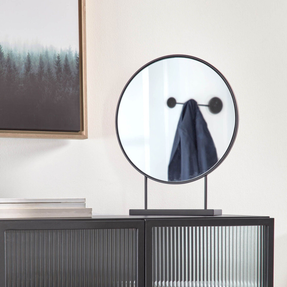 Kave Home Spiegel 'Libia' 45 x 36cm, kleur Zwart Kave Home Spiegel 'Libia' 45 x 36cm, kleur Zwart afbeelding 1