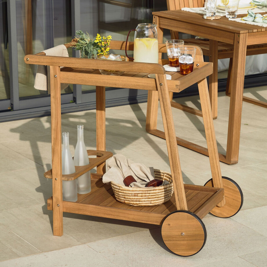 Kave Home Bijzettafel/Trolley 'Felisa' 55 x 73cm, kleur Naturel Kave Home Bijzettafel/Trolley 'Felisa' 55 x 73cm, kleur Naturel afbeelding 1