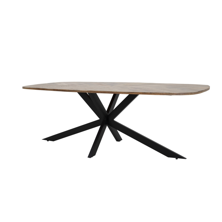 Tower Living Eettafel 'Silvi' Deens ovaal, Mangohout, 220 x 110cm afbeelding 