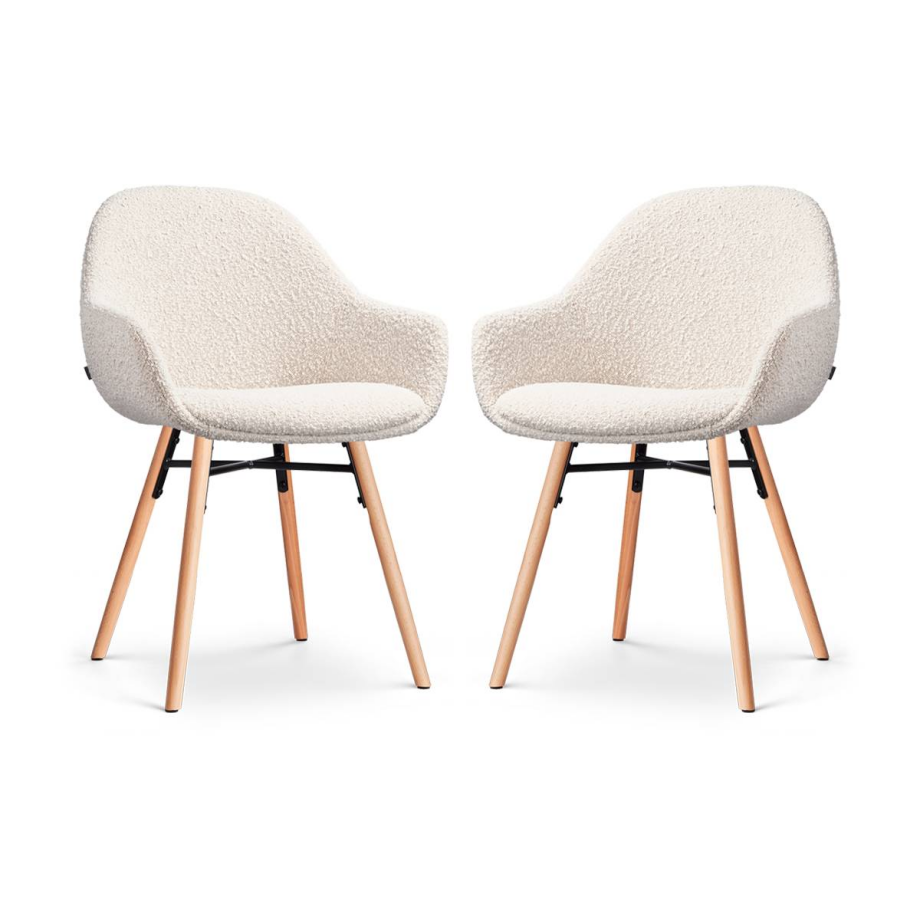 Set van 2 eetkamerstoelen Nena-Mae bouclé | Nolon afbeelding 1