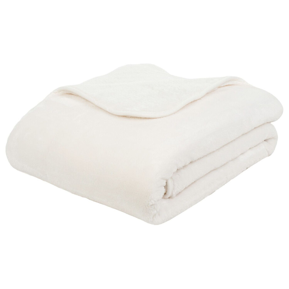Gözze Premium Cashmere-Feeling deken (Crème/wit, 220 x 240 cm) afbeelding 1