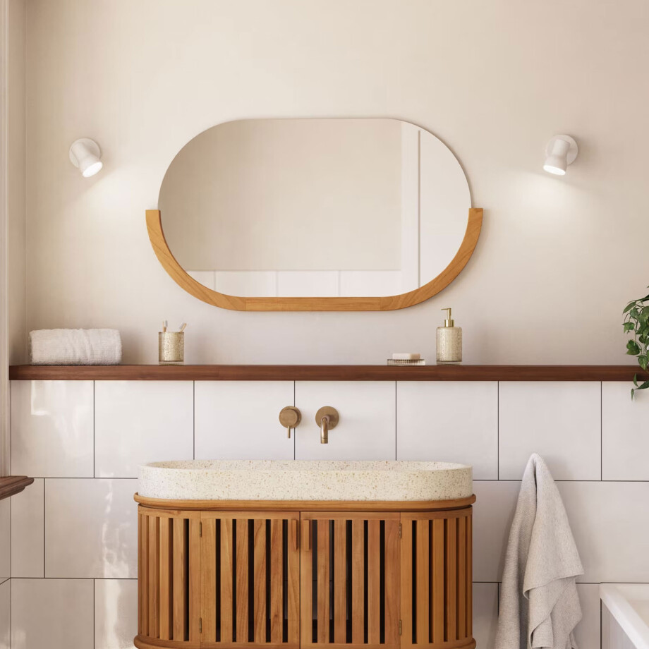 Kave Home Spiegel 'Rokia' Teakhout 90 x 55cm Kave Home Spiegel 'Rokia' Teakhout 90 x 55cm afbeelding 1