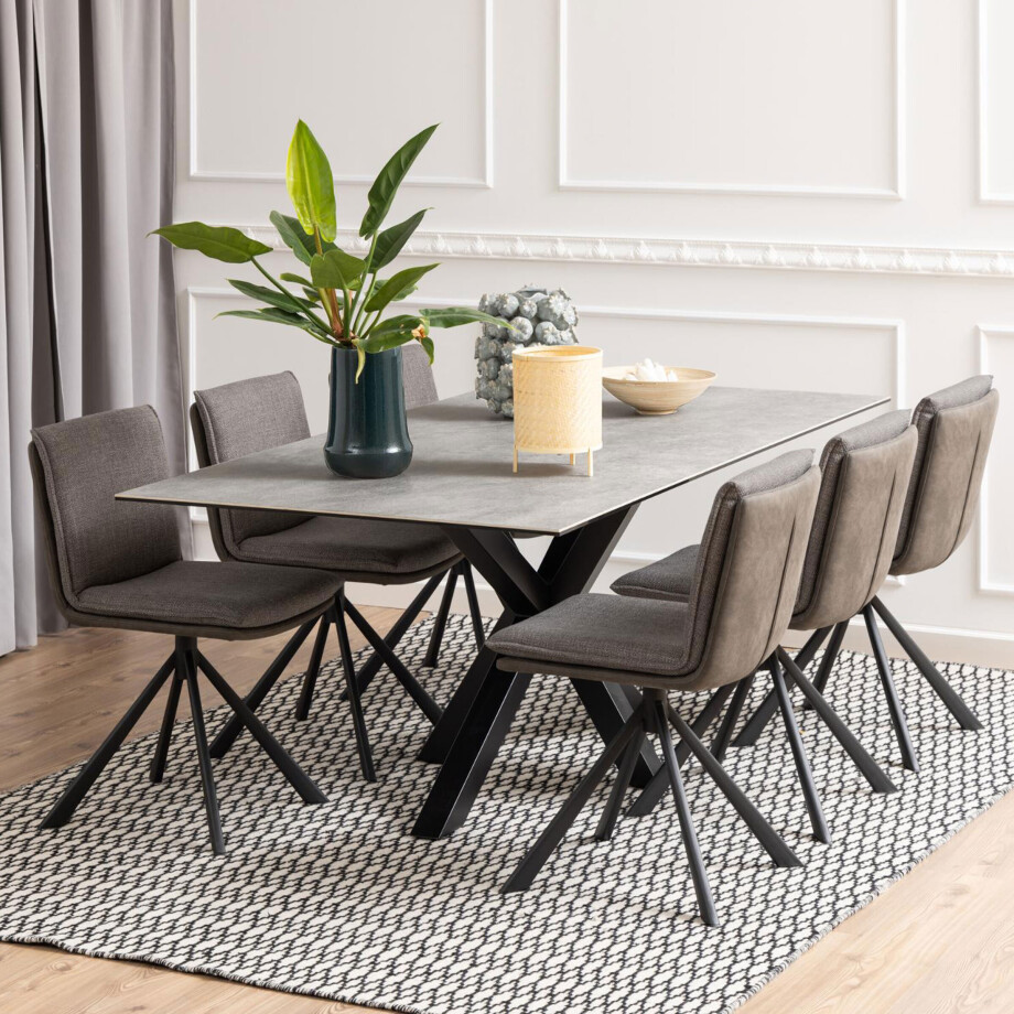 Bendt Eettafel 'Line' Keramiek, 200 x 100cm, kleur Grijs Bendt Eettafel 'Line' Keramiek, 200 x 100cm, kleur Grijs afbeelding 1