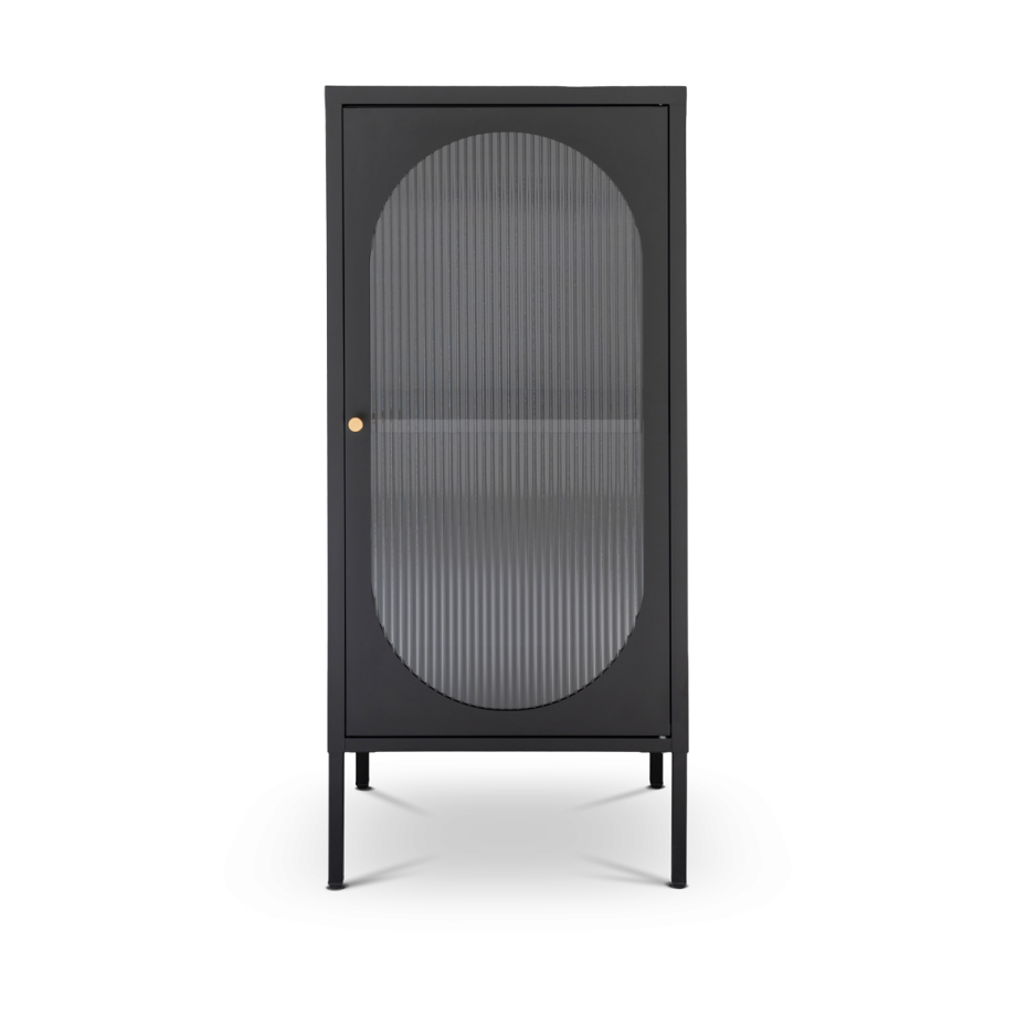 Abbey metalen vitrinekast zwart - 50 x 110 cm Abbey metalen vitrinekast zwart - 50 x 110 cm afbeelding 1