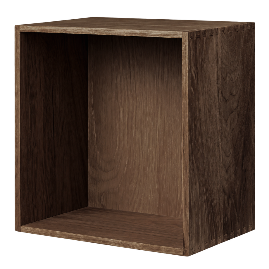 Abigail vierkante eikenhouten open wandkast donkerbruin - 30 x 30 cm afbeelding 1