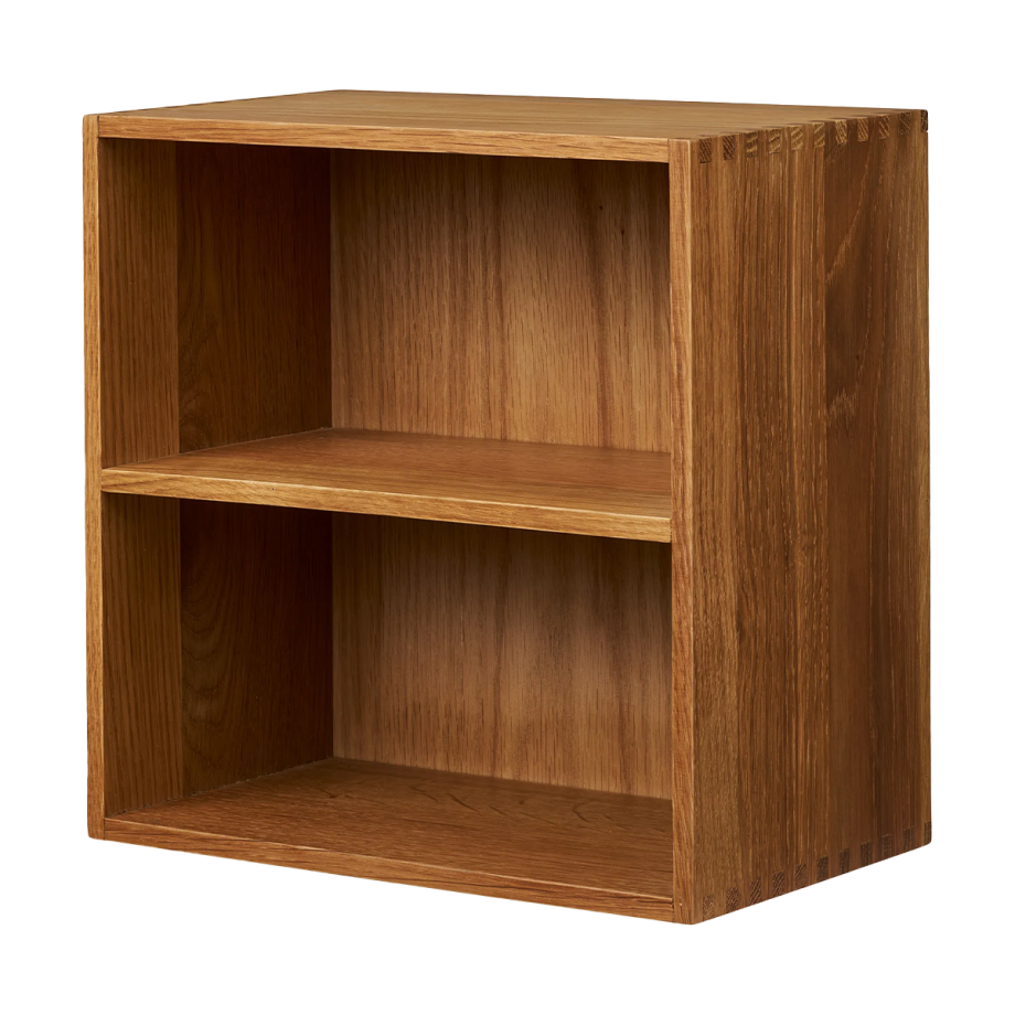 Abigail vierkante eikenhouten open wandkast met twee vakken - 30 x 30 cm Abigail vierkante eikenhouten open wandkast met twee vakken - 30 x 30 cm afbeelding 1