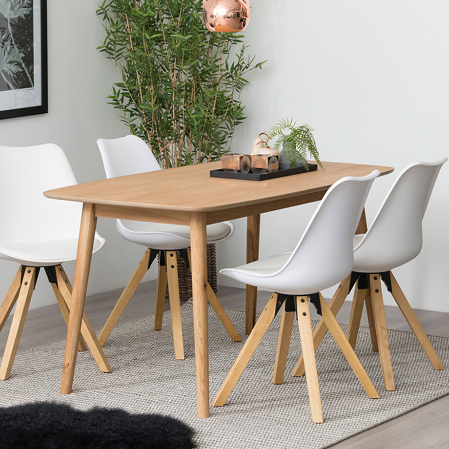 Bendt Eettafel 'Ebbe' 150 x 80cm, kleur Naturel Bendt Eettafel 'Ebbe' 150 x 80cm, kleur Naturel afbeelding 1