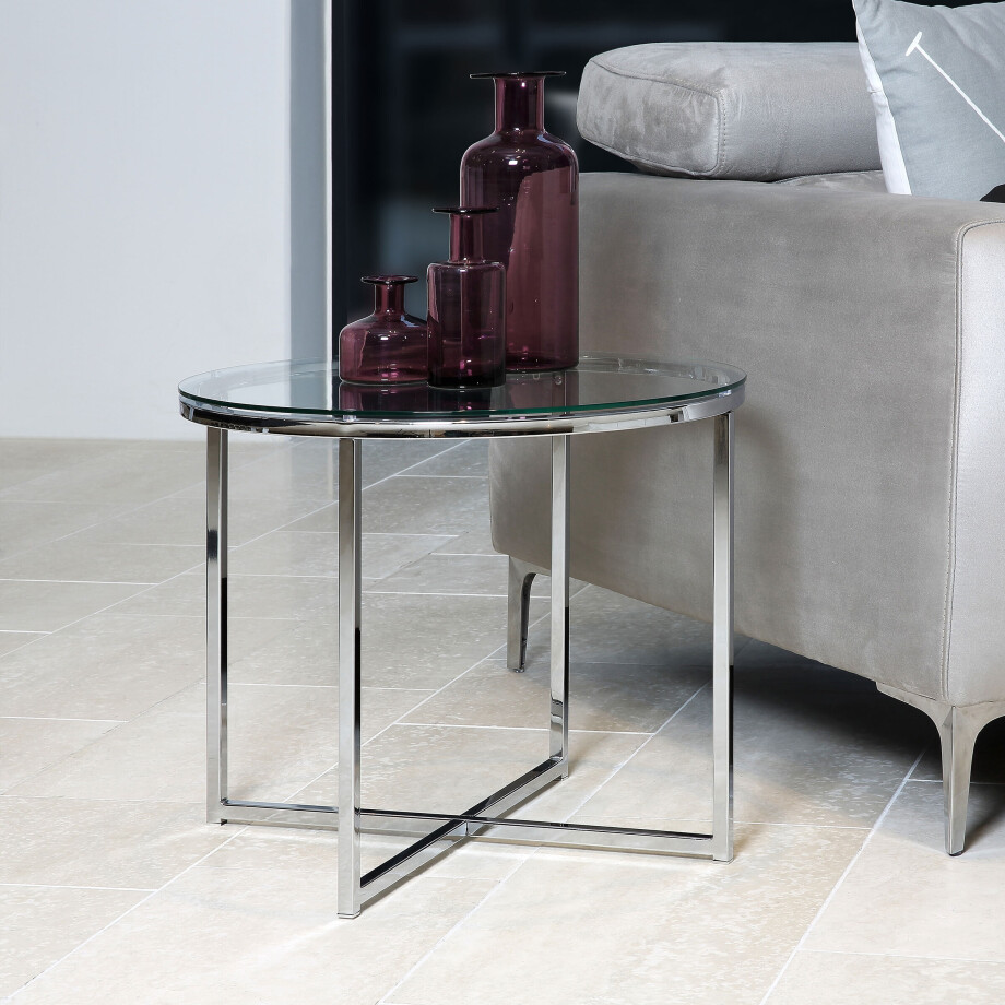 Ronde Bijzettafel 'Lykke' 55cm, kleur Transparant afbeelding 1
