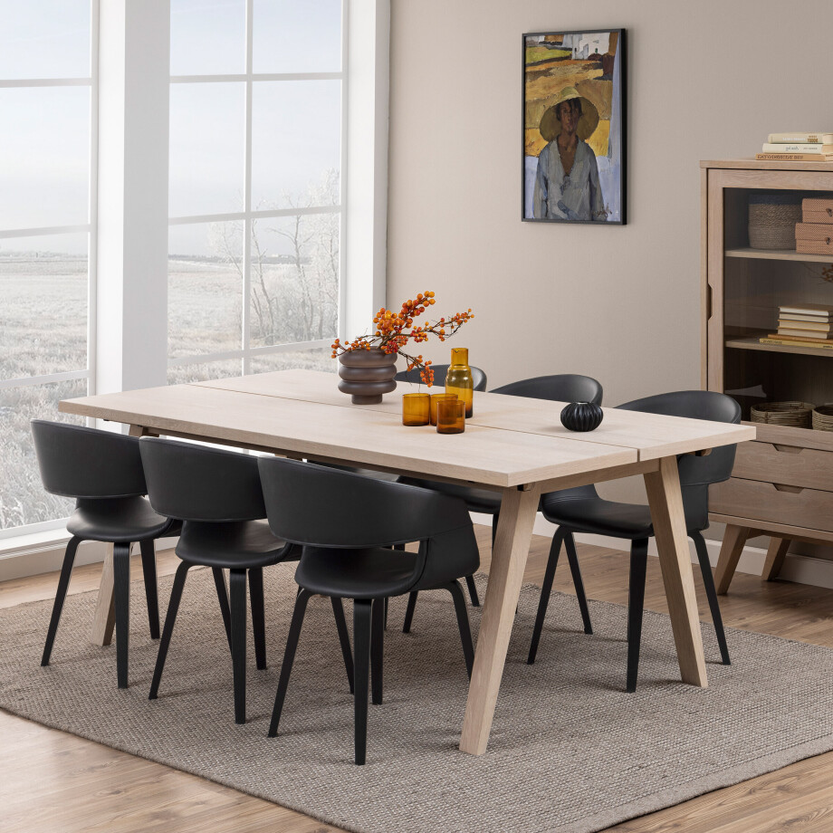 Bendt Eettafel 'Mads' 200 x 95cm, licht eikenfineer afbeelding 1