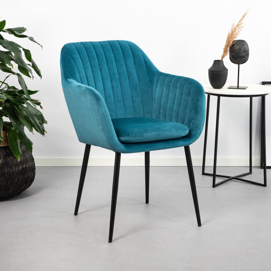 Sohome Eetkamerstoel 'Albin' Velvet, kleur Bottle Green afbeelding 1