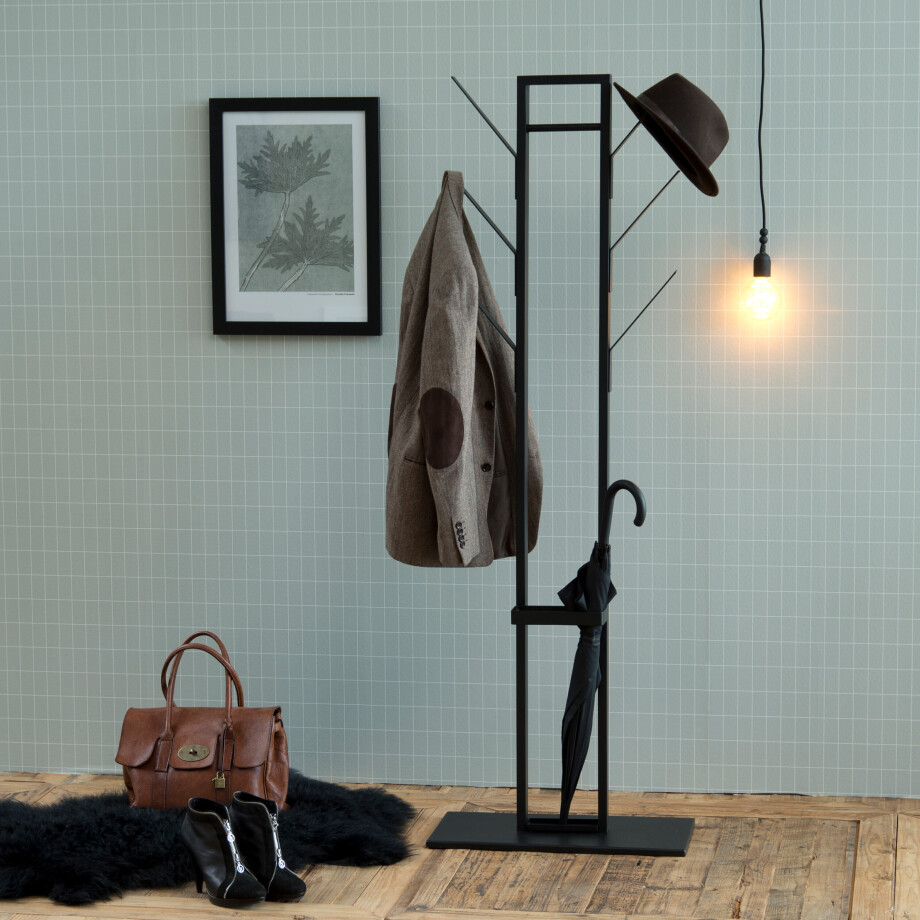 Bendt Kapstok 'Celine' 165cm, kleur Zwart Bendt Kapstok 'Celine' 165cm, kleur Zwart afbeelding 1