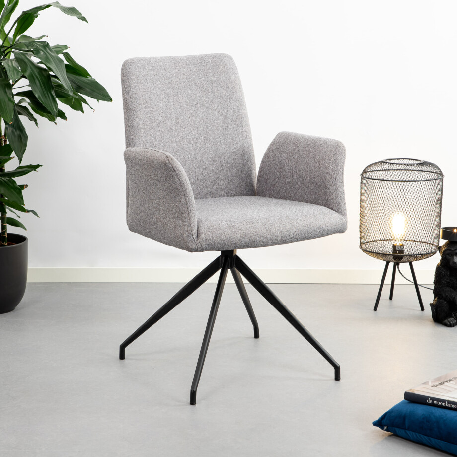 Sohome Eetkamerstoel Ulf, Draaibaar, kleur Lichtgrijs Sohome Eetkamerstoel Ulf, Draaibaar, kleur Lichtgrijs afbeelding 1