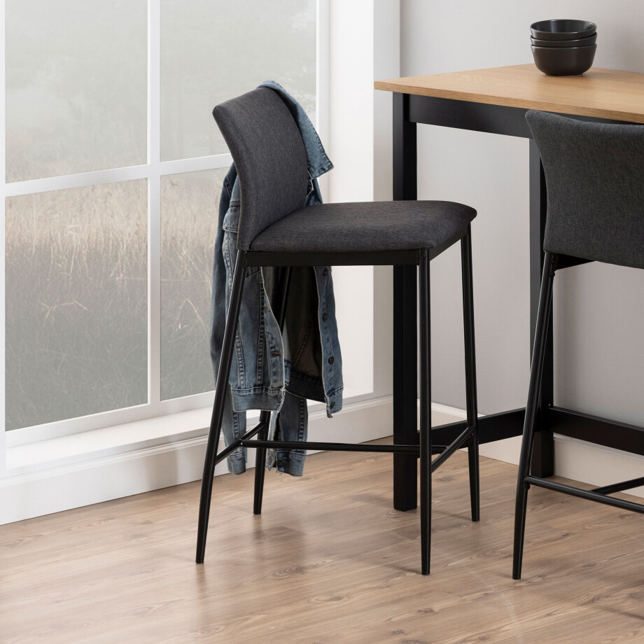 Bendt Barstoel 'Nuna' Stof, kleur Grijs (zithoogte 67cm) Bendt Barstoel 'Nuna' Stof, kleur Grijs (zithoogte 67cm) afbeelding 1