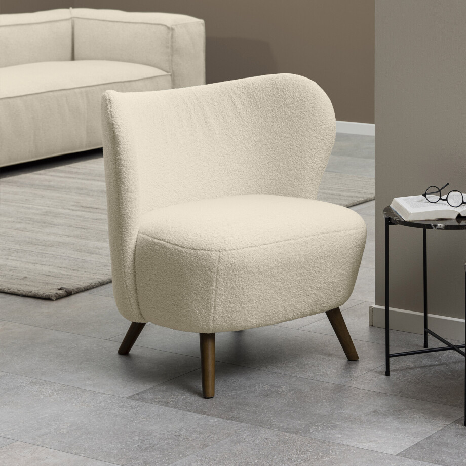 Bendt Fauteuil 'Bram' Teddy, kleur Crème Bendt Fauteuil 'Bram' Teddy, kleur Crème afbeelding 1