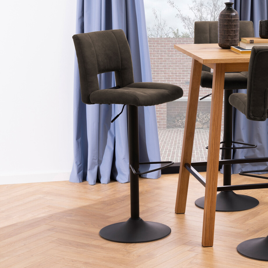 Bendt Barkruk 'Ruth' (zithoogte 62-83cm), kleur Antraciet Bendt Barkruk 'Ruth' (zithoogte 62-83cm), kleur Antraciet afbeelding 1