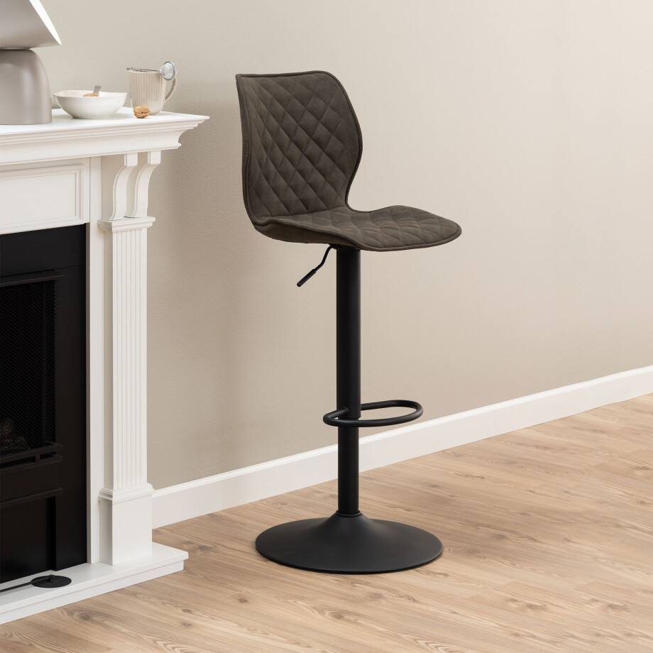 Bendt Barkruk 'Algot' PU, kleur Antraciet (zithoogte 60-80cm) Bendt Barkruk 'Algot' PU, kleur Antraciet (zithoogte 60-80cm) afbeelding 1