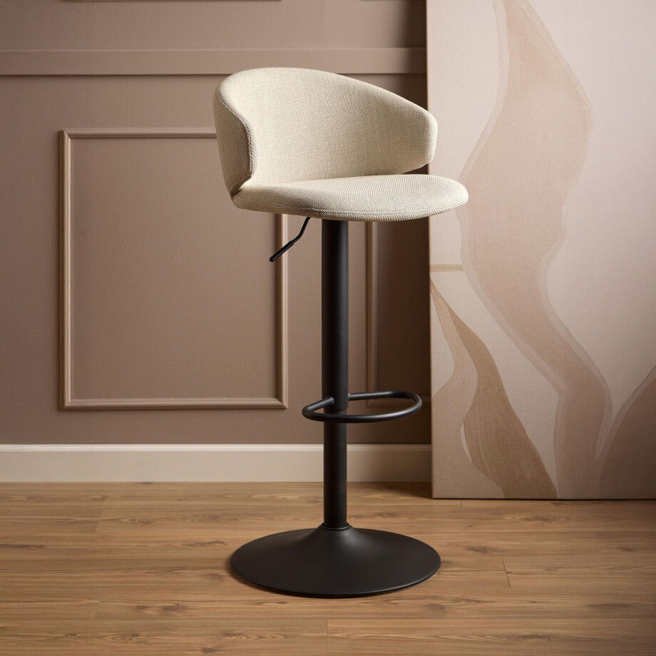 Bendt Verstelbare Barkruk 'Larue' kleur Beige (zithoogte 61-82cm) afbeelding 1