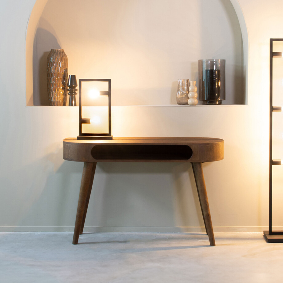 LABEL51 Bureau/Sidetable 'Bella' Espresso Mangohout, 120cm afbeelding 1
