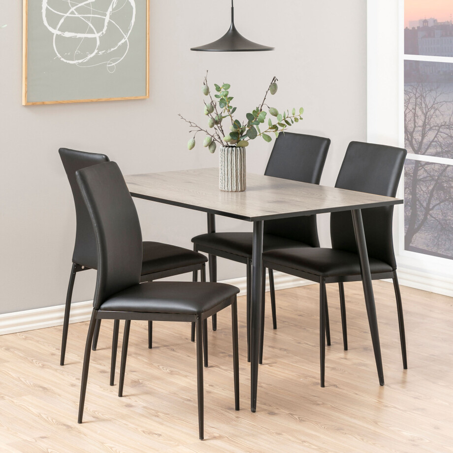 Bendt Eettafel 'Siena' 120 x 80cm, kleur Whitewash Bendt Eettafel 'Siena' 120 x 80cm, kleur Whitewash afbeelding 1