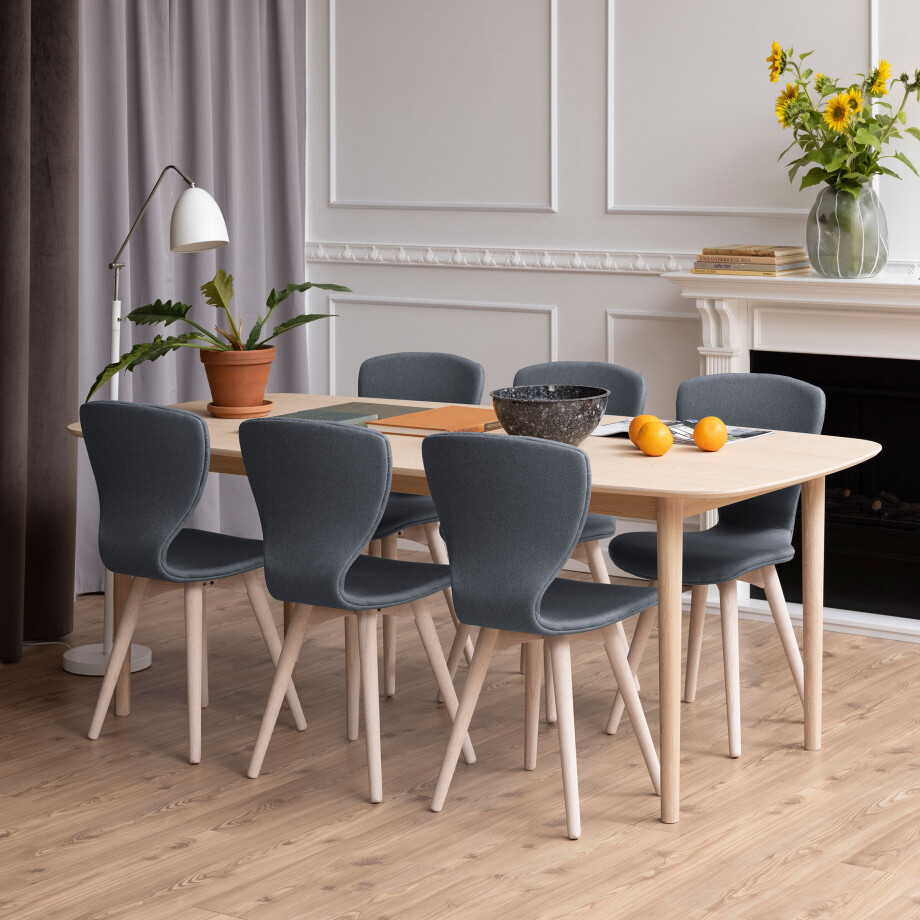 Bendt Eettafel 'Ove' Eiken Whitewash, 210 x 100cm afbeelding 1