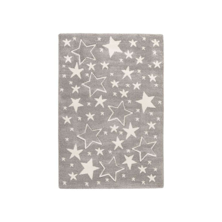 KAYOOM Kinder vloerkleed (Grijs/sterren, 120cm x 170cm) KAYOOM Kinder vloerkleed (Grijs/sterren, 120cm x 170cm) afbeelding 1