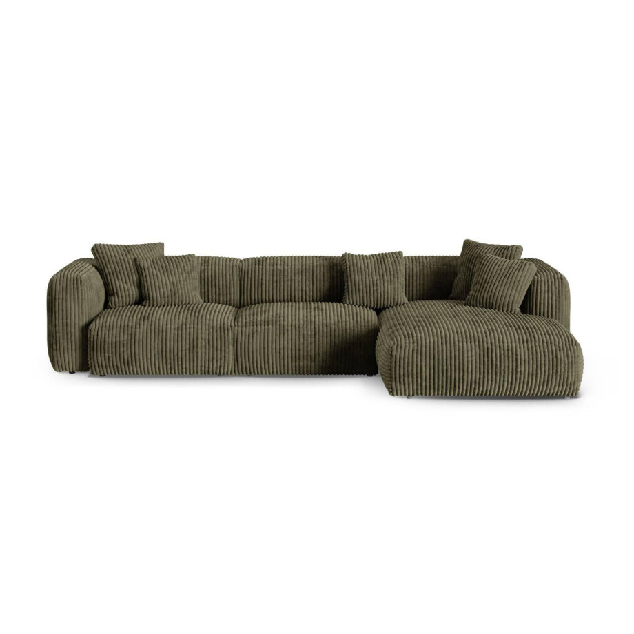 Modulaire hoekbank Martina rechts ribstof | Micadoni Home afbeelding 1