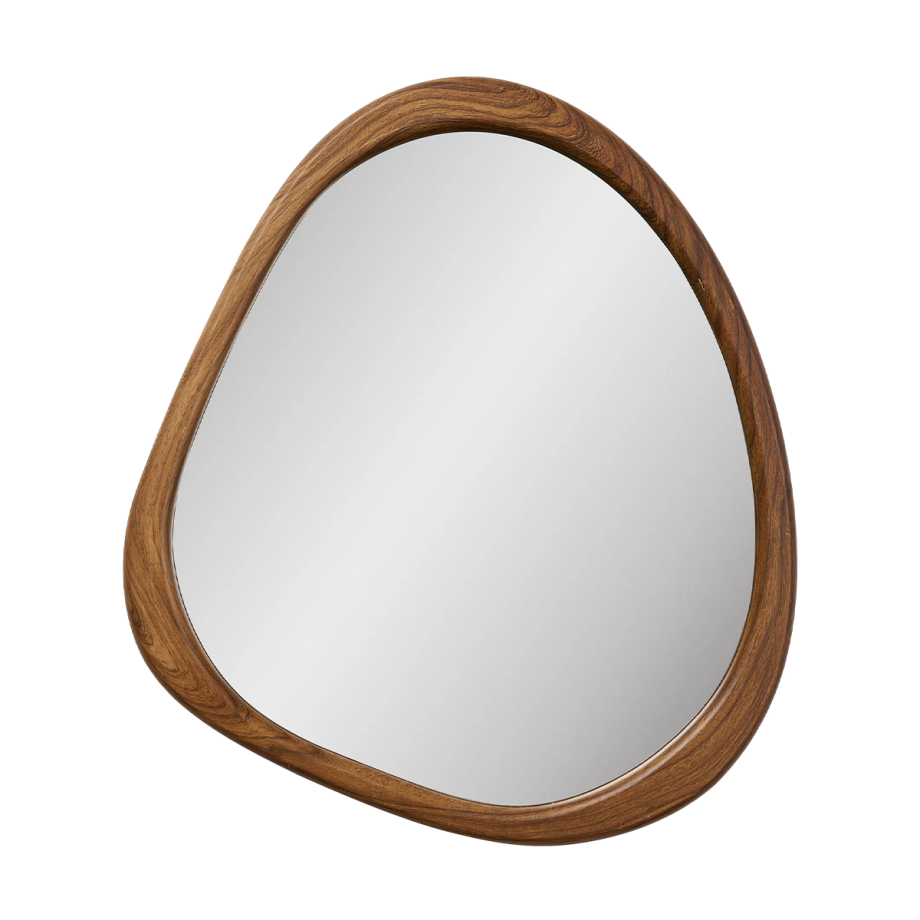 Adeline houtlook organische wandspiegel bruin - 47 x 44 cm Adeline houtlook organische wandspiegel bruin - 47 x 44 cm afbeelding 1