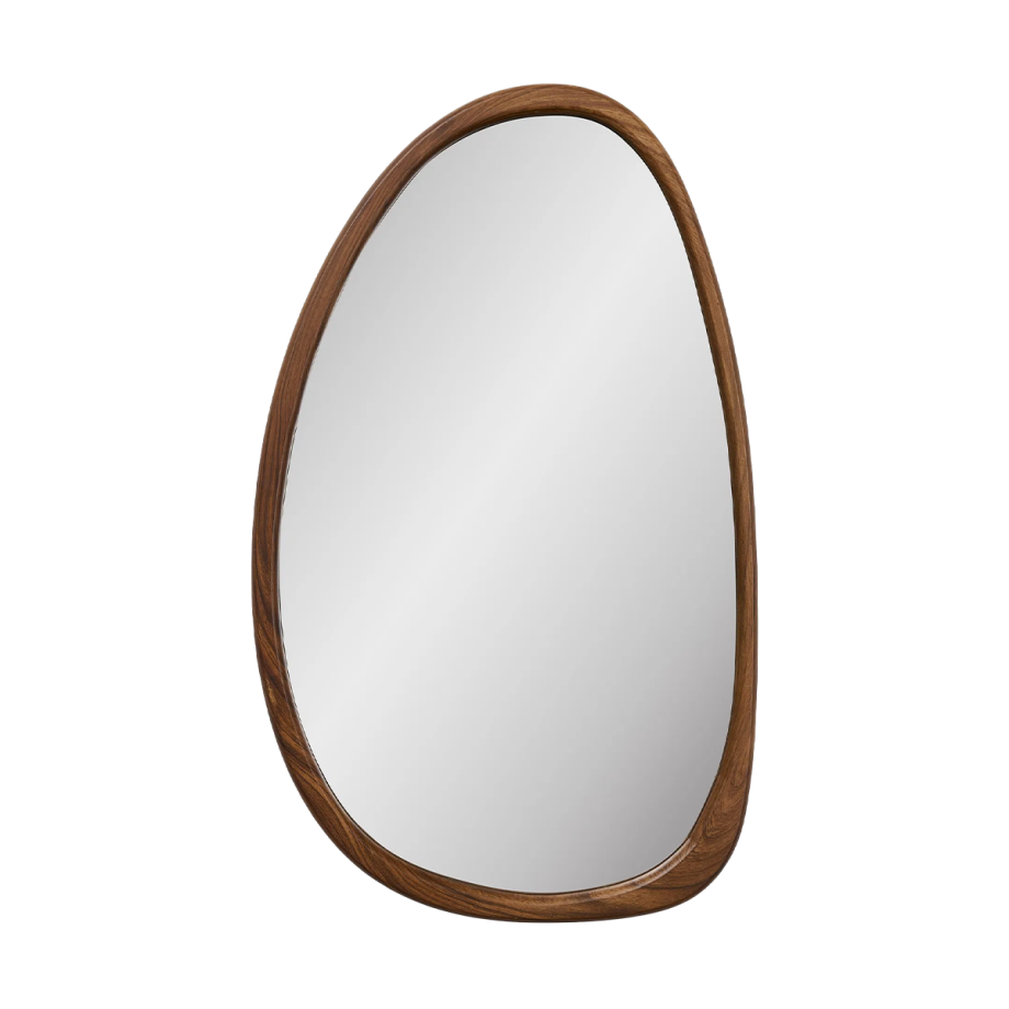 Adeline houtlook organische wandspiegel bruin - 65 x 39 cm Adeline houtlook organische wandspiegel bruin - 65 x 39 cm afbeelding 1