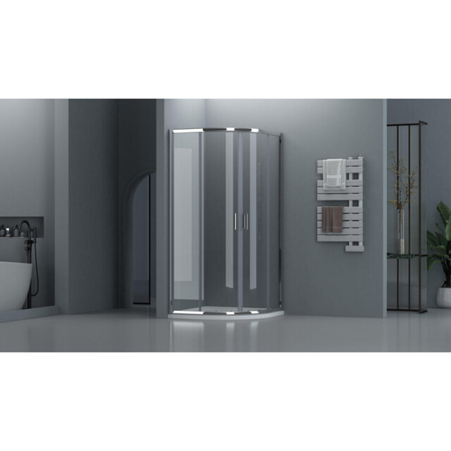 Adema Dawn Douchecabine - 90x90x185cm - kwartrond - chroom SW1381729 afbeelding 1