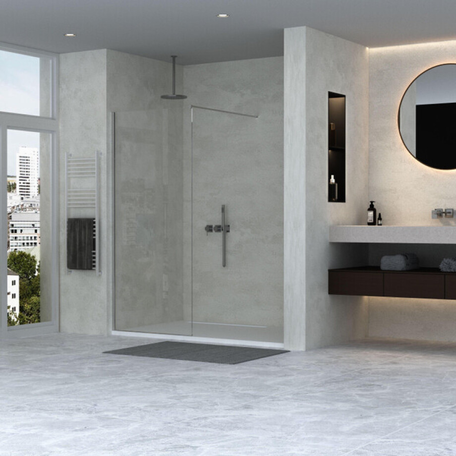 Adema Sparkle 2.0 Inloopdouche - 110x200cm - wandprofiel - stabilisatiestang - helder glas - chroom SW1381720/SW1381721/SW1381724 Adema Sparkle 2.0 Inloopdouche - 110x200cm - wandprofiel - stabilisatiestang - helder glas - chroom SW1381720/SW1381721/SW1381724 afbeelding 1