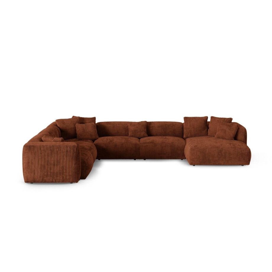 Modulaire hoekbank Martina links ribstof | Micadoni Home afbeelding 1